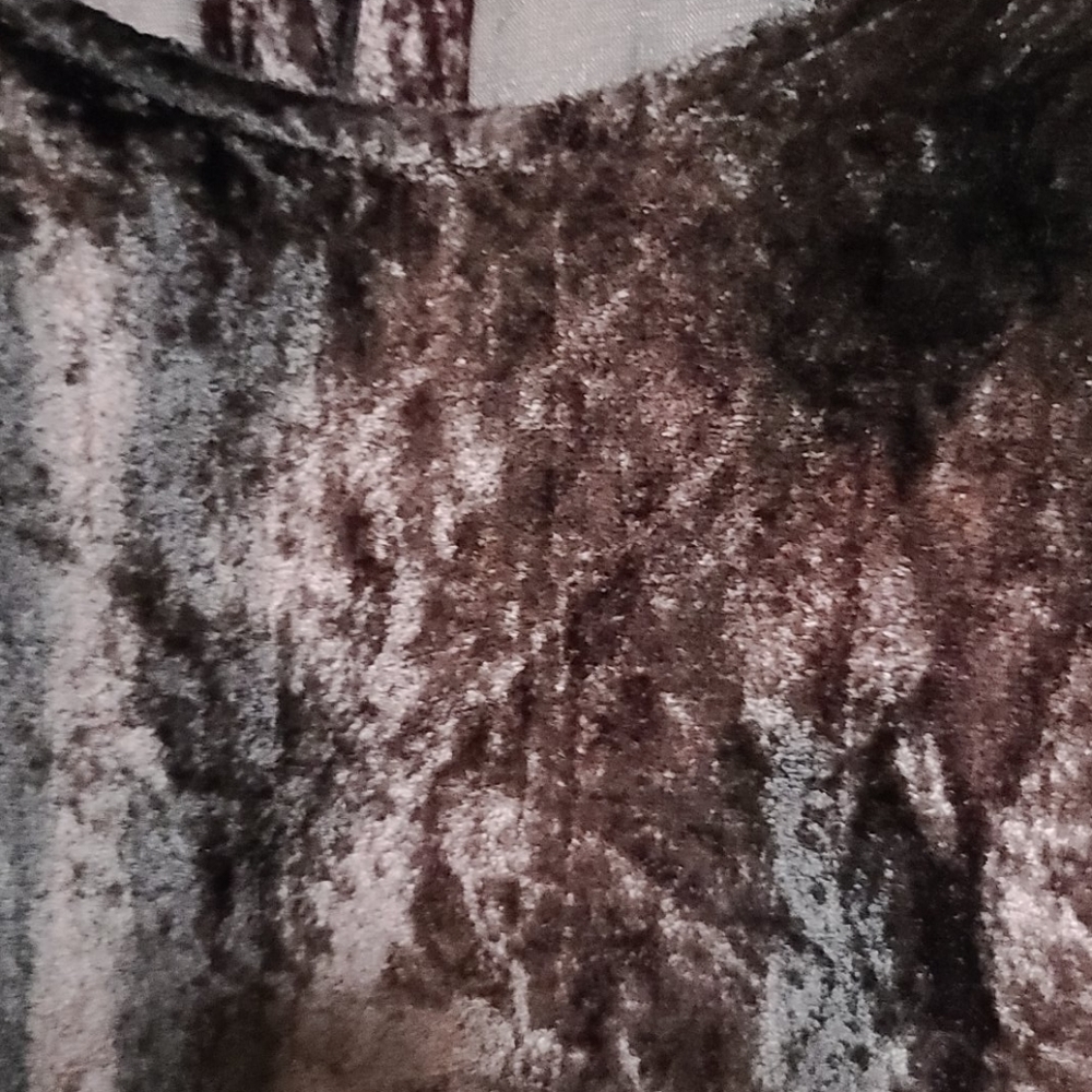 Kar.a.van‎ Women's Brown crushed velvety and lace dress size L GUC - Picture 2 of 9